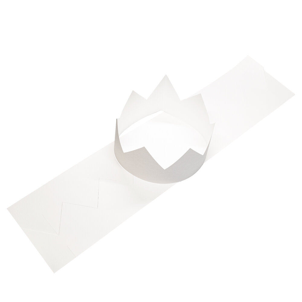 Crown Party Hat White Pack of 12