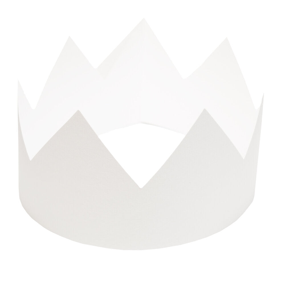 Crown Party Hat White Pack of 12