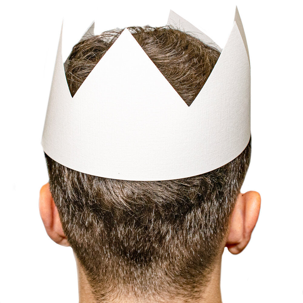 Crown Party Hat White Pack of 50