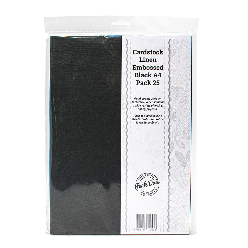 Cardstock Linen Black A4 (25)