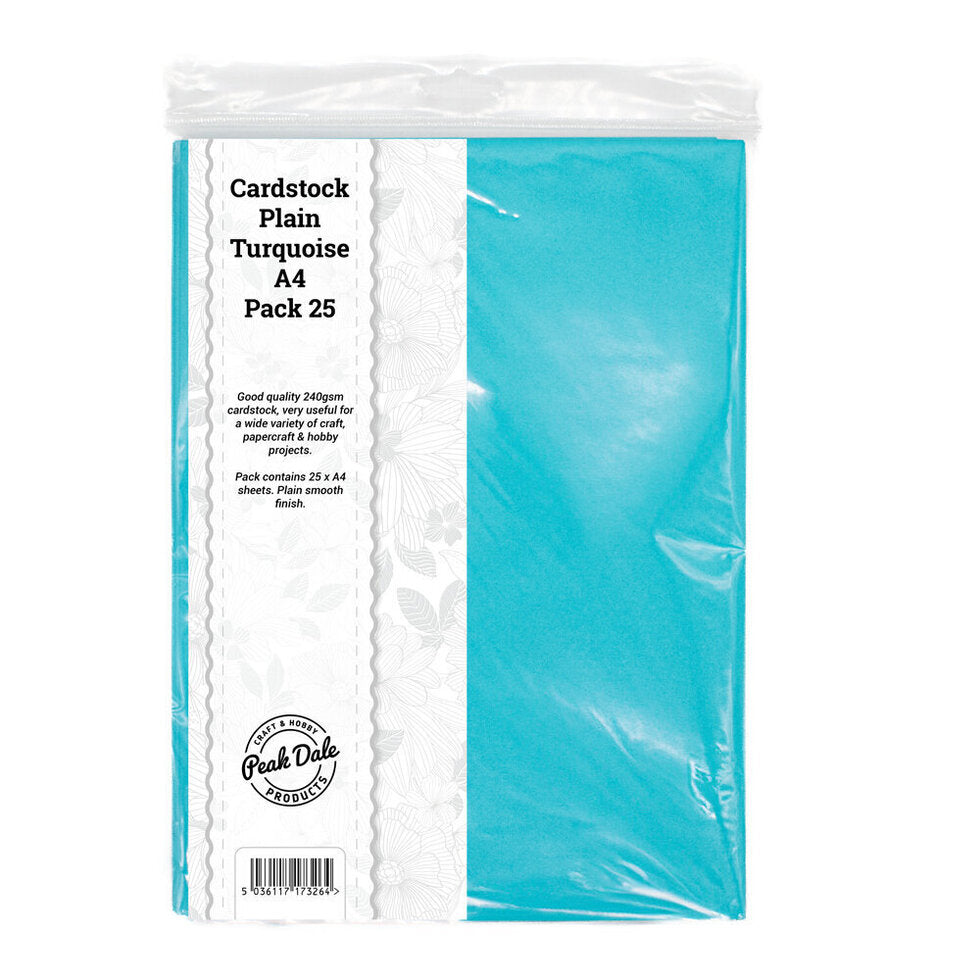 Cardstock Plain Turquoise A4 Pack of 25