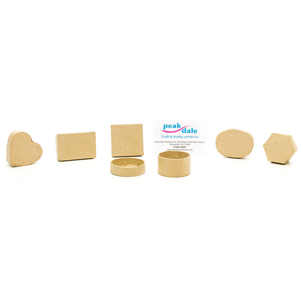Paper Mache Craft Box Mini Assorted Pack of 6