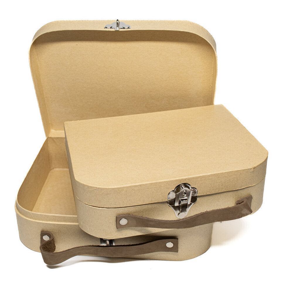 Suitcase Set of 2 Brown Handles