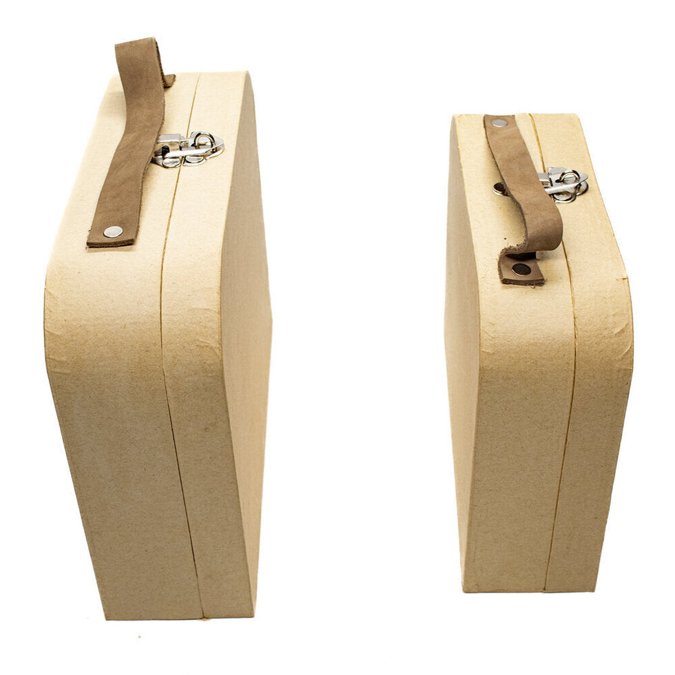 Suitcase Set of 2 Brown Handles