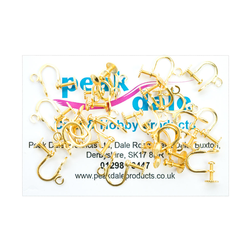 Ear Screws No 13 Gilt Plated 12 pairs