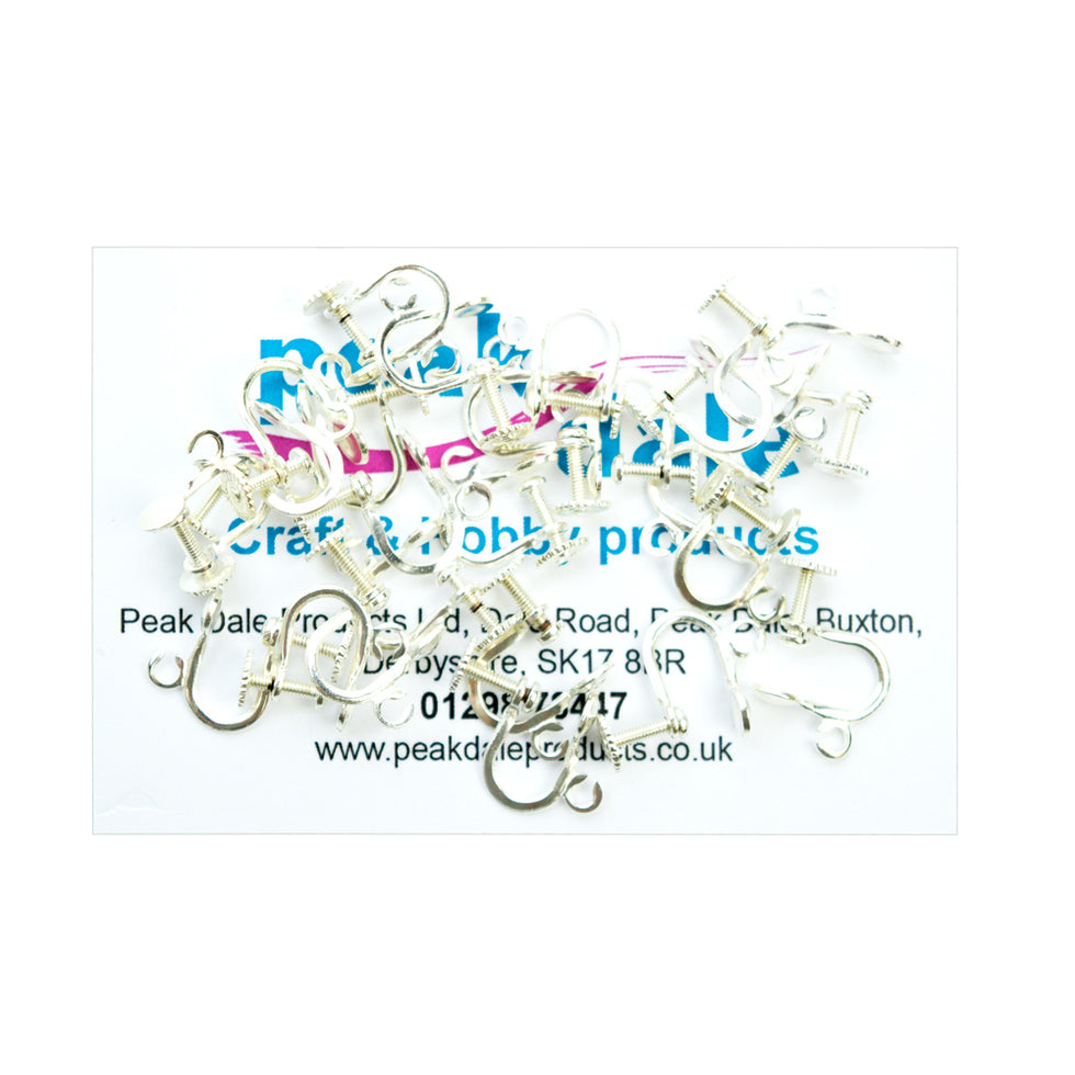 Ear Screws No 13 Silver Plated 12 pairs