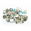 Ear Clips No 7D White Tin Plated 12 pairs