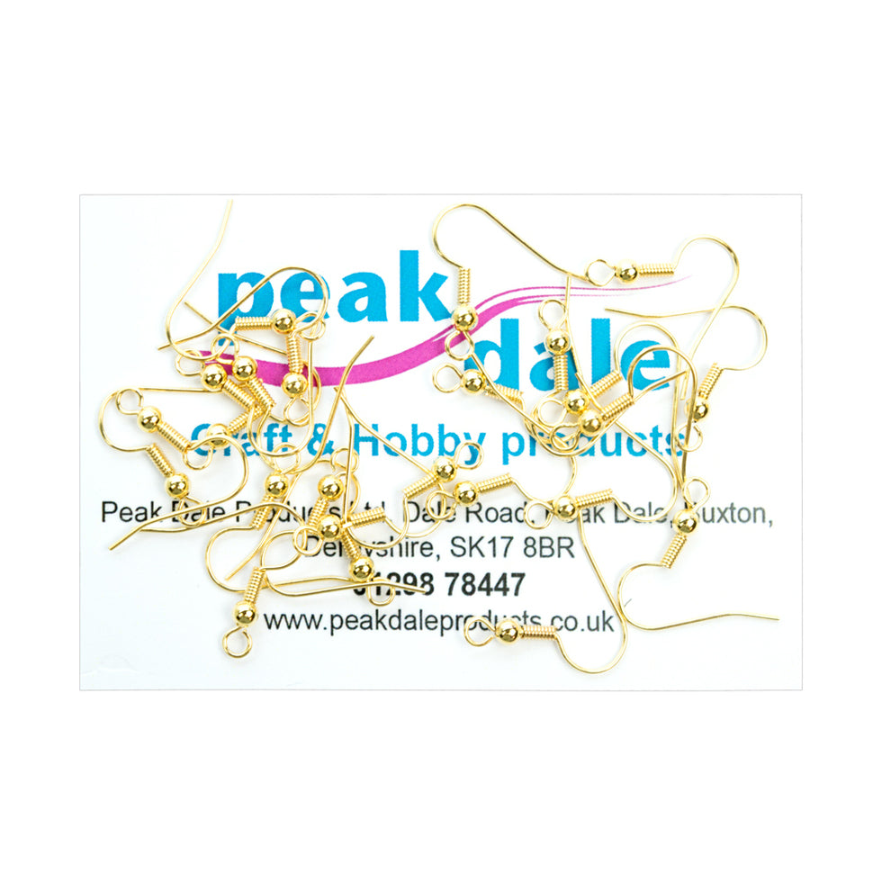 Ear Wires No 90 Gilt Plated 12 pairs