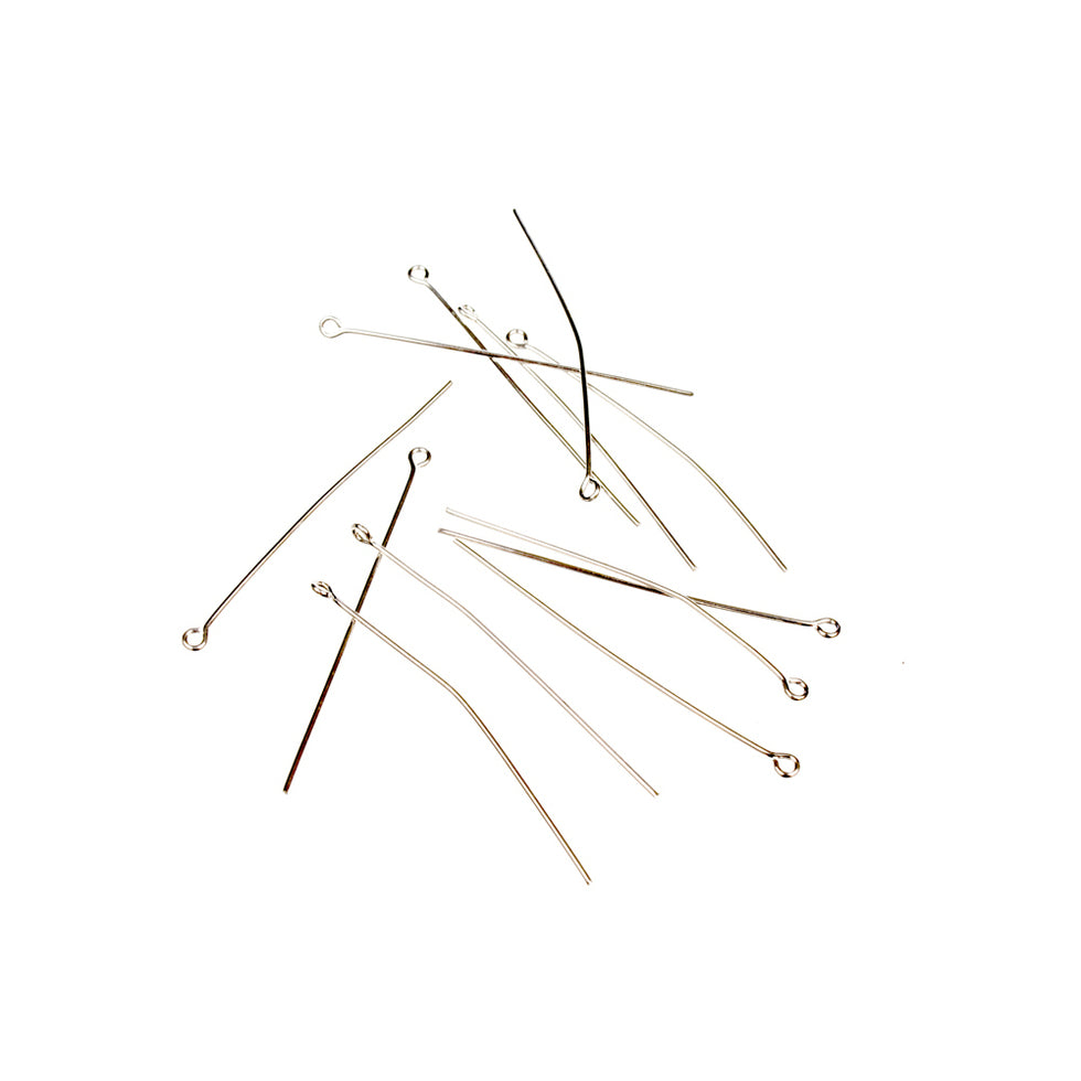 Eye Pins 50mm Silver Plated Pack of 12