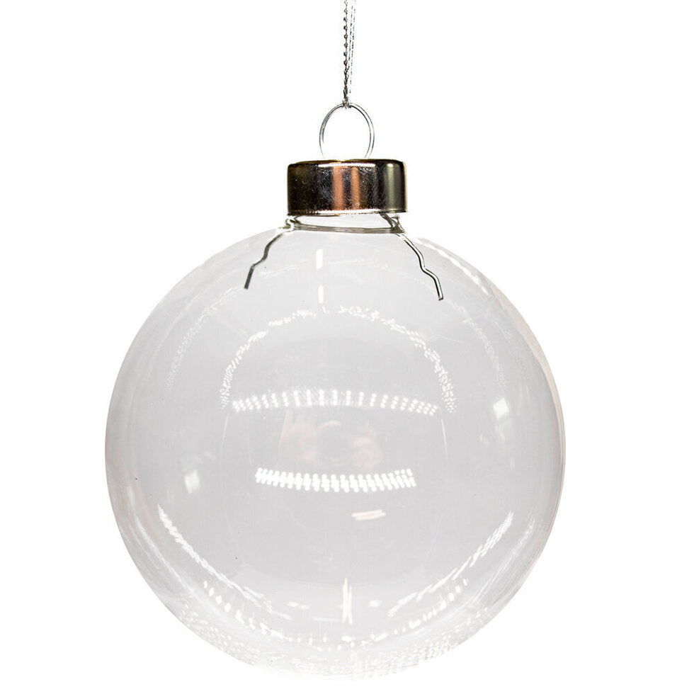 Glass Baubles 8 cm Pack of 6