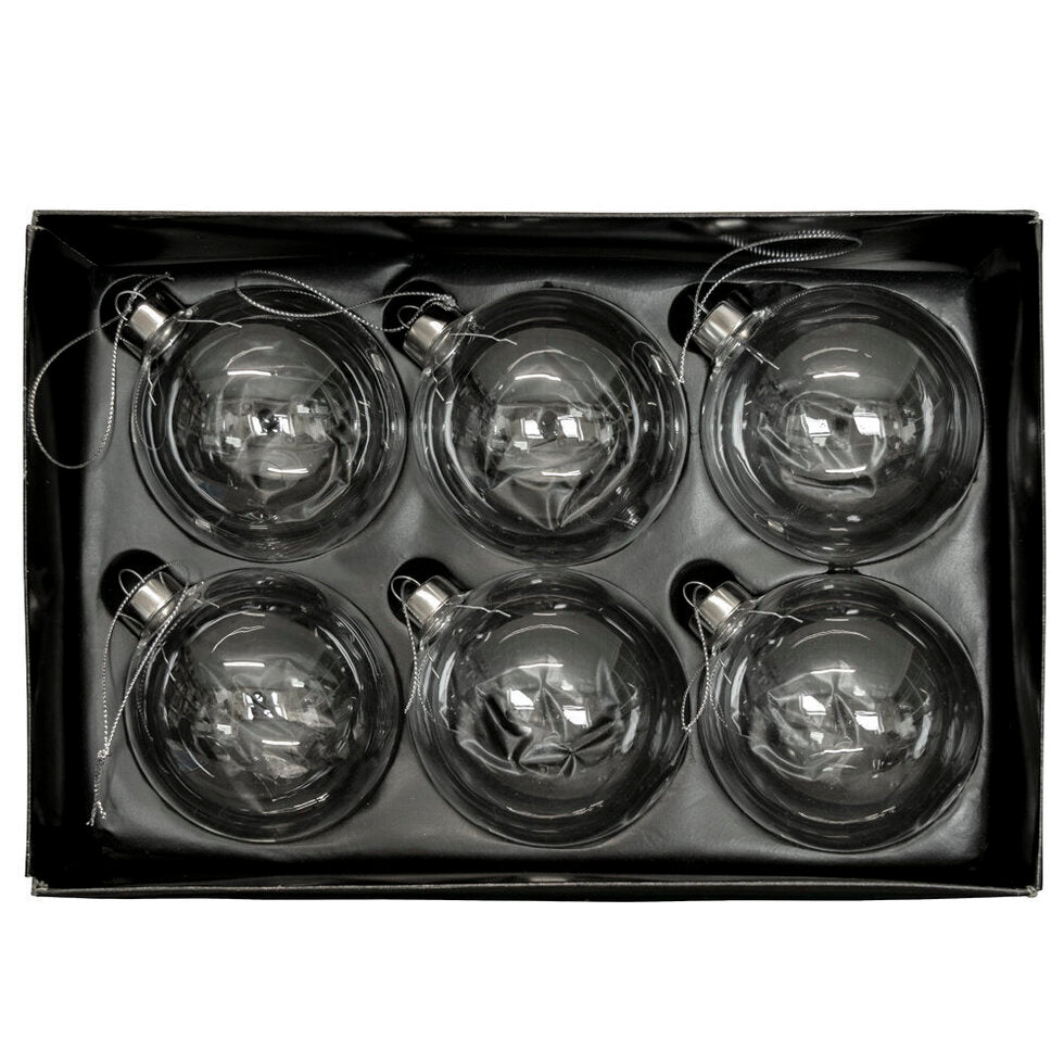Glass Baubles 8 cm Pack of 6