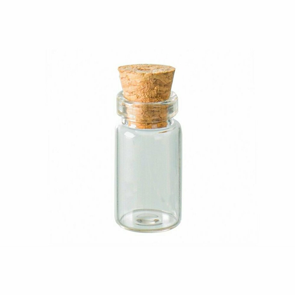 Glass Bottle with Cork 11 x 22mm high Pack of 5