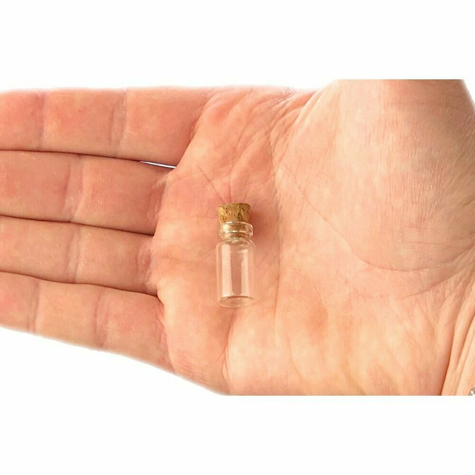 Glass Bottle with Cork 11 x 22mm high Pack of 5