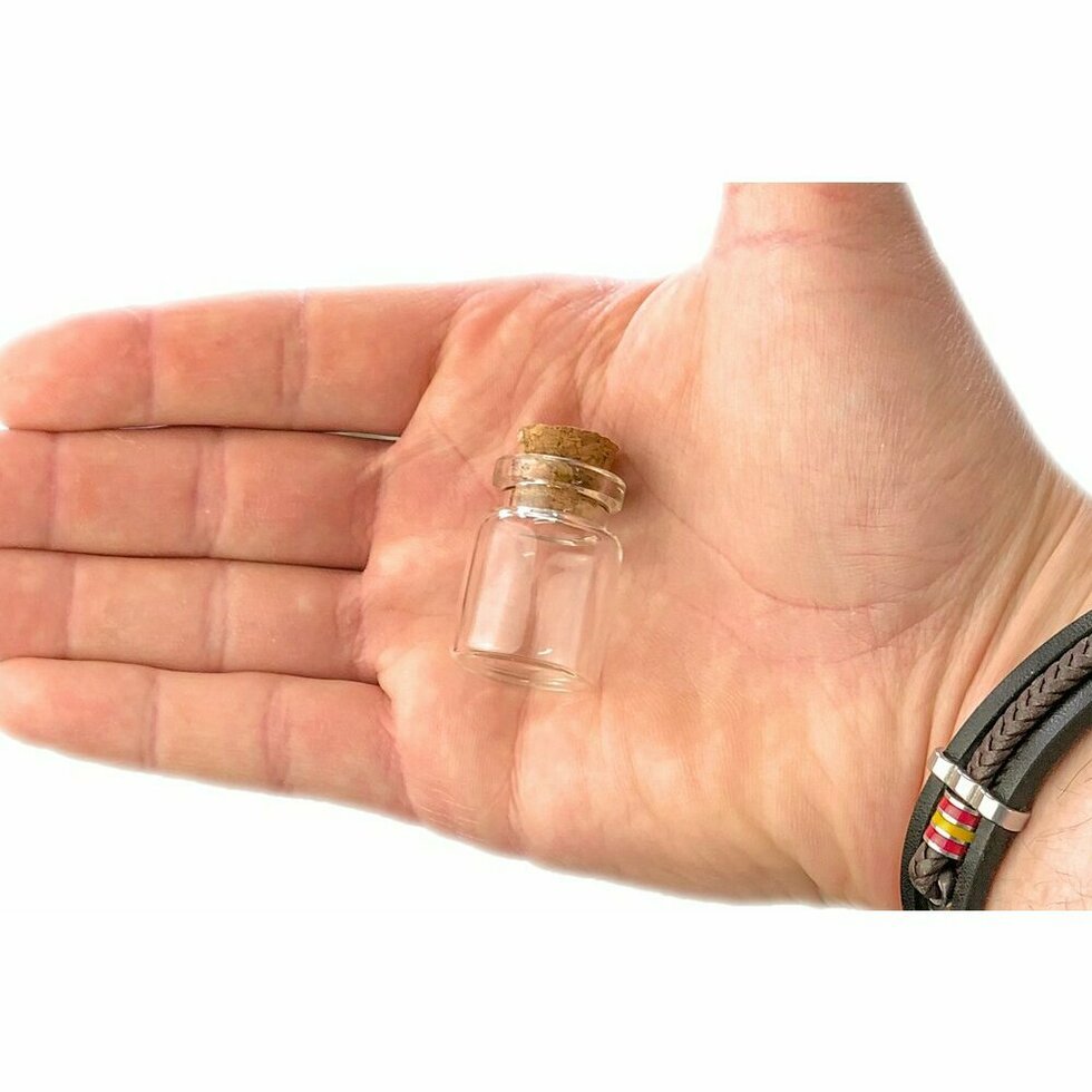 Glass Bottle with Cork 22 x 30mm high Pack of 3