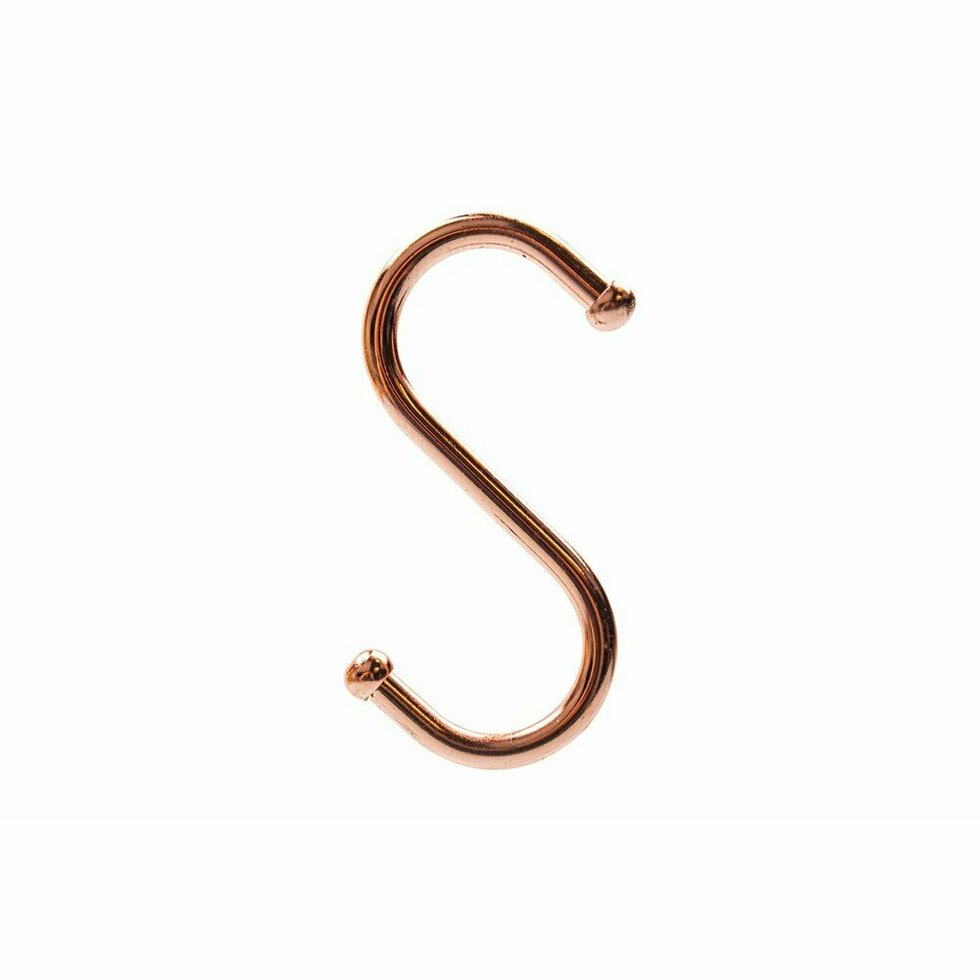 Metal S Hook 75mm Copper
