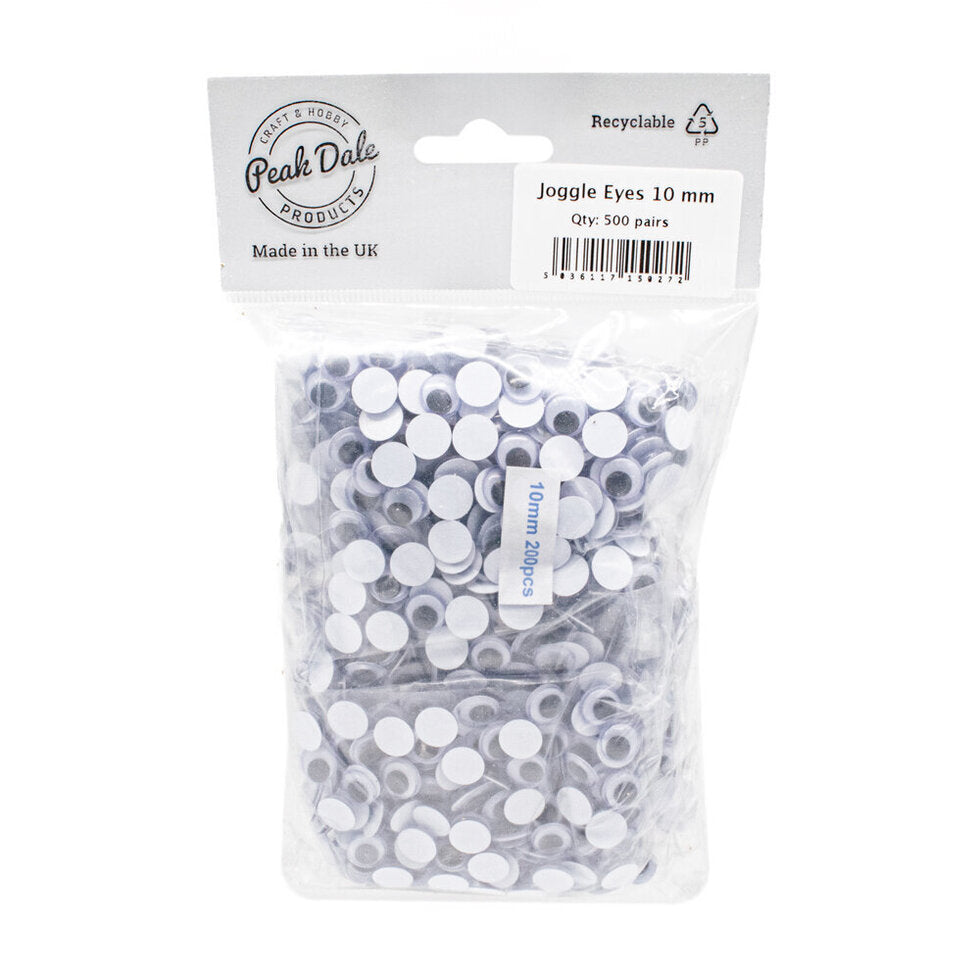 Joggle Eyes 10mm Glue On 500 Pairs