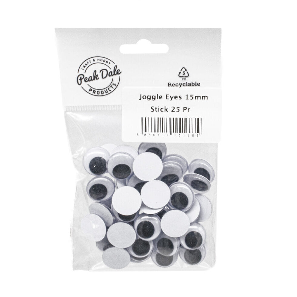 Joggle Eyes 15mm Glue On 25 Pairs