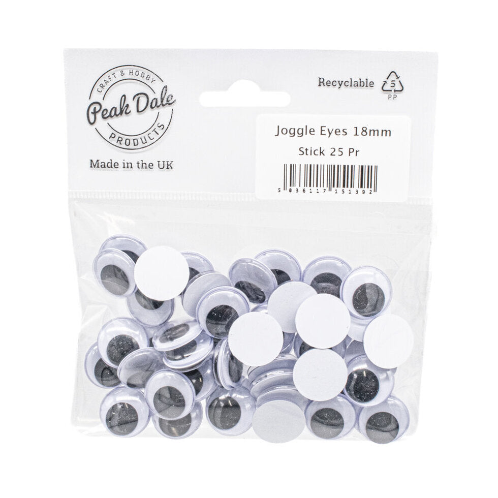 Joggle Eyes 18mm Glue On 25 Pairs