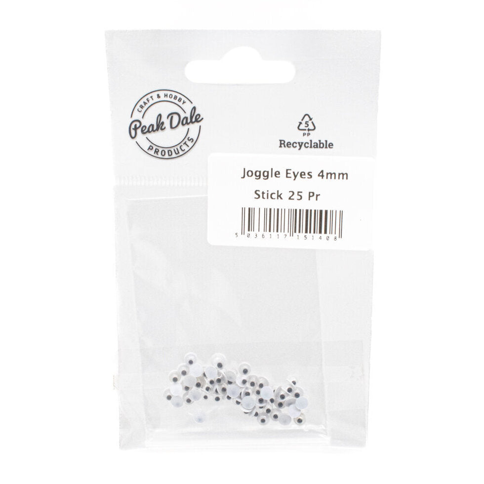 Joggle Eyes 4mm Glue On 25 Pairs