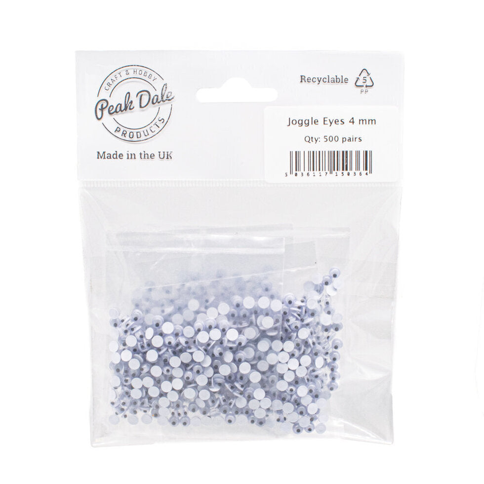 Joggle Eyes 4mm Glue On 500 Pairs