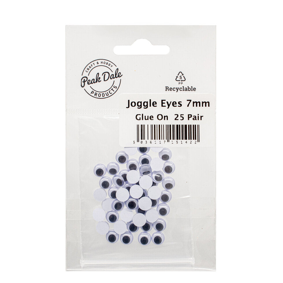 Joggle Eyes 7mm Glue On 25 Pairs