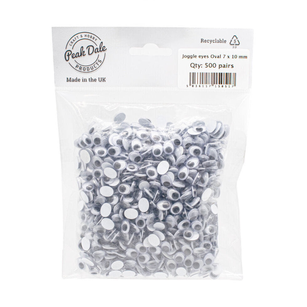 Joggle Eyes Oval 7 x 10mm 500 pair