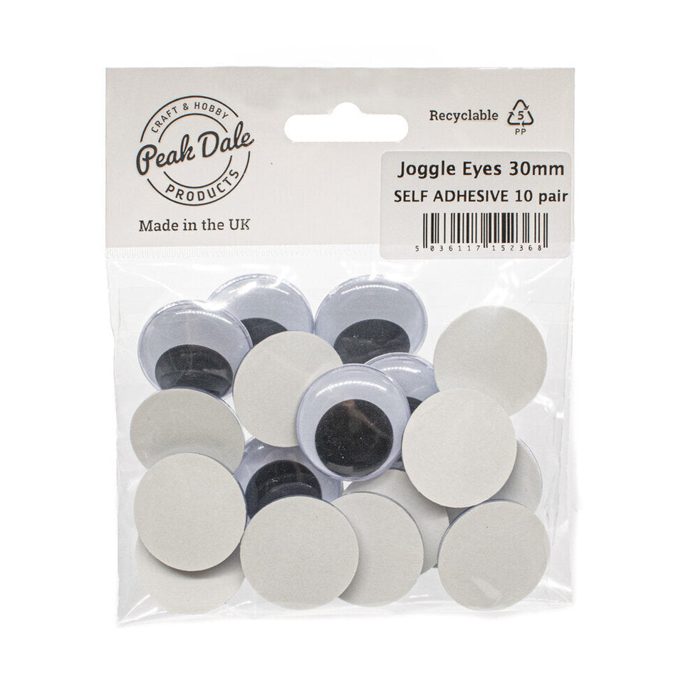 Joggle Eyes SELF ADHESIVE 30mm 10 Pairs