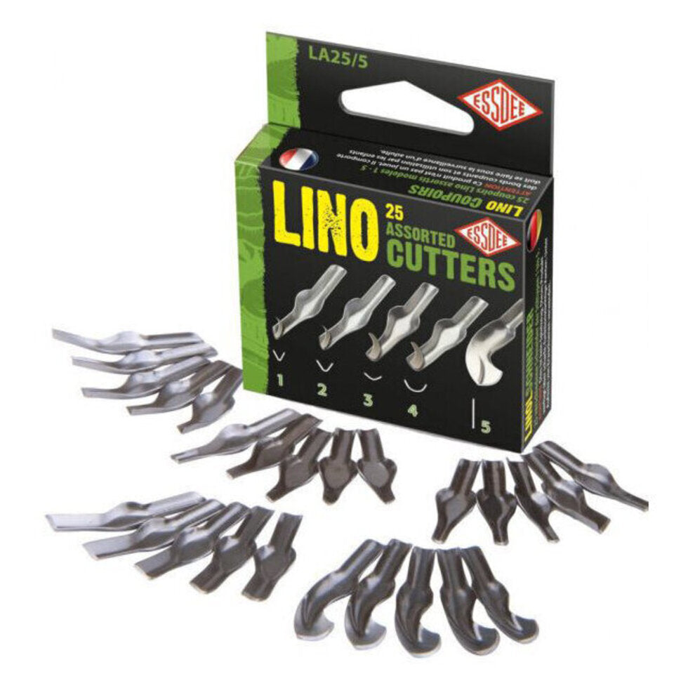 Lino Cutter Blades 25 Assorted styles 1 to 5