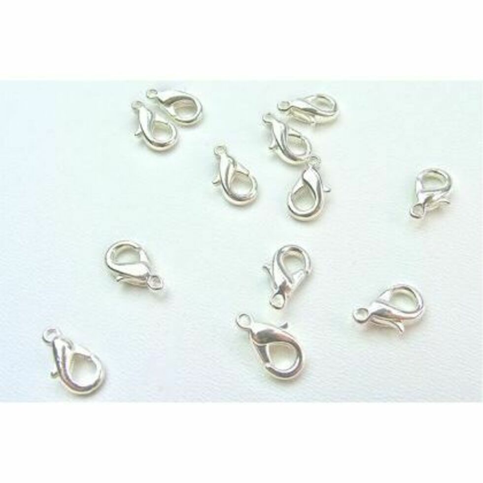 Lobster Clasp Small Silver Plated Pack of 12
