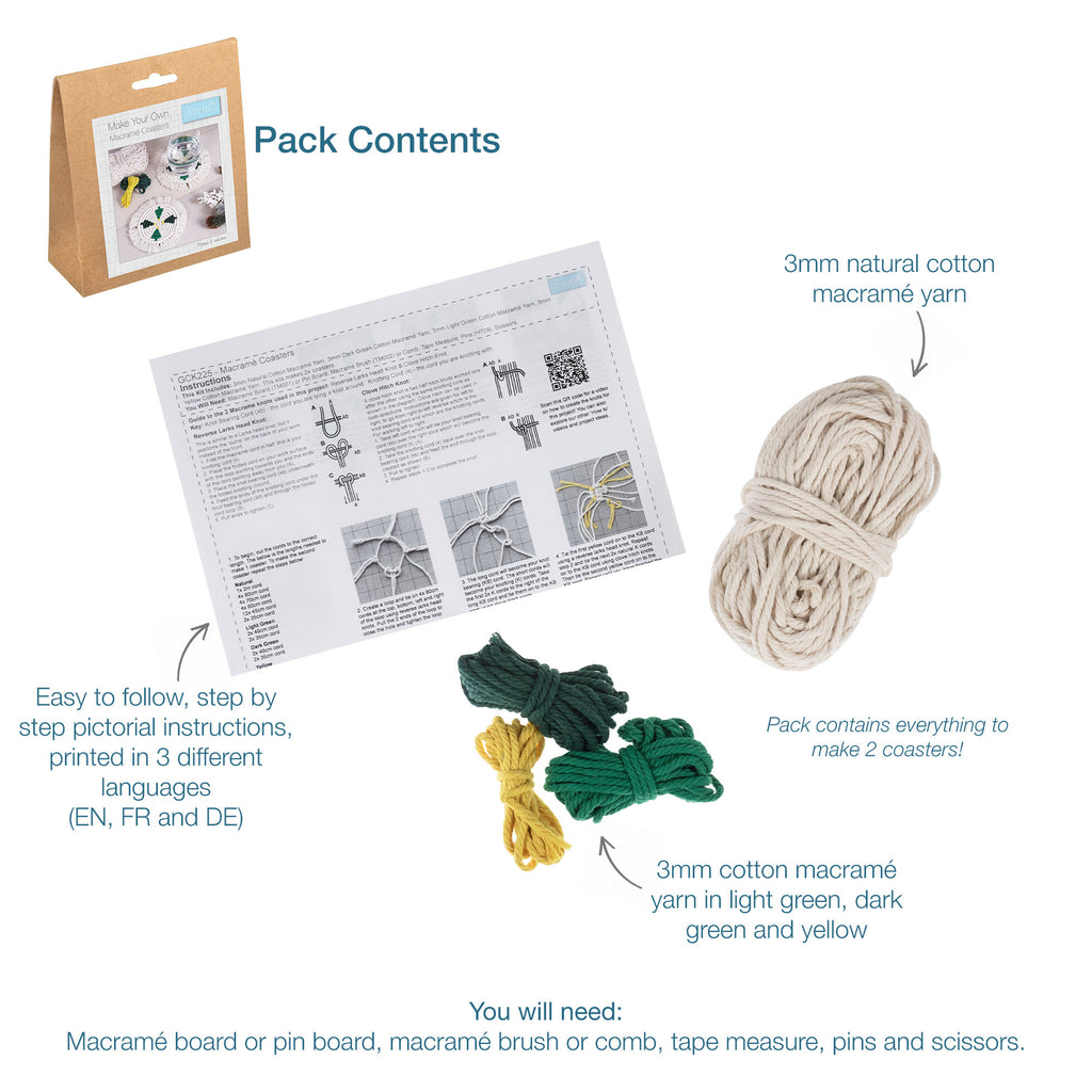 Macrame Kit Two Coasters