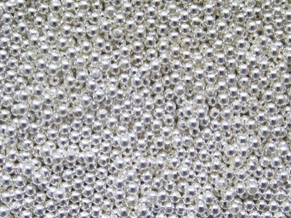 Beads Metal Silver Plated 3mm Pack of 100