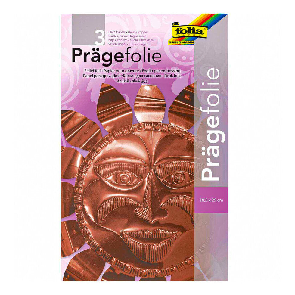 Metal Foil Copper Colour 18.5x29 cm Pack of 3