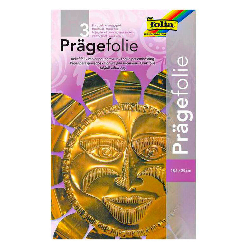 Metal Foil Gold Colour 0.07mm 18.5x29cm Pack of 3