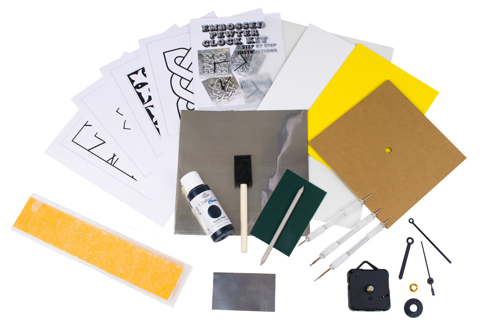 Metal Embossing Kit - Pewter Clock