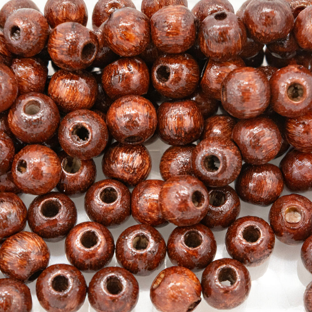 Beads Wood 6mm Round Brown Pack of 100