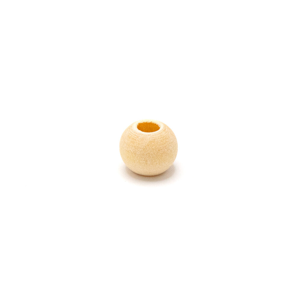 Beads Wood 12mm Large Hole Pack of 100