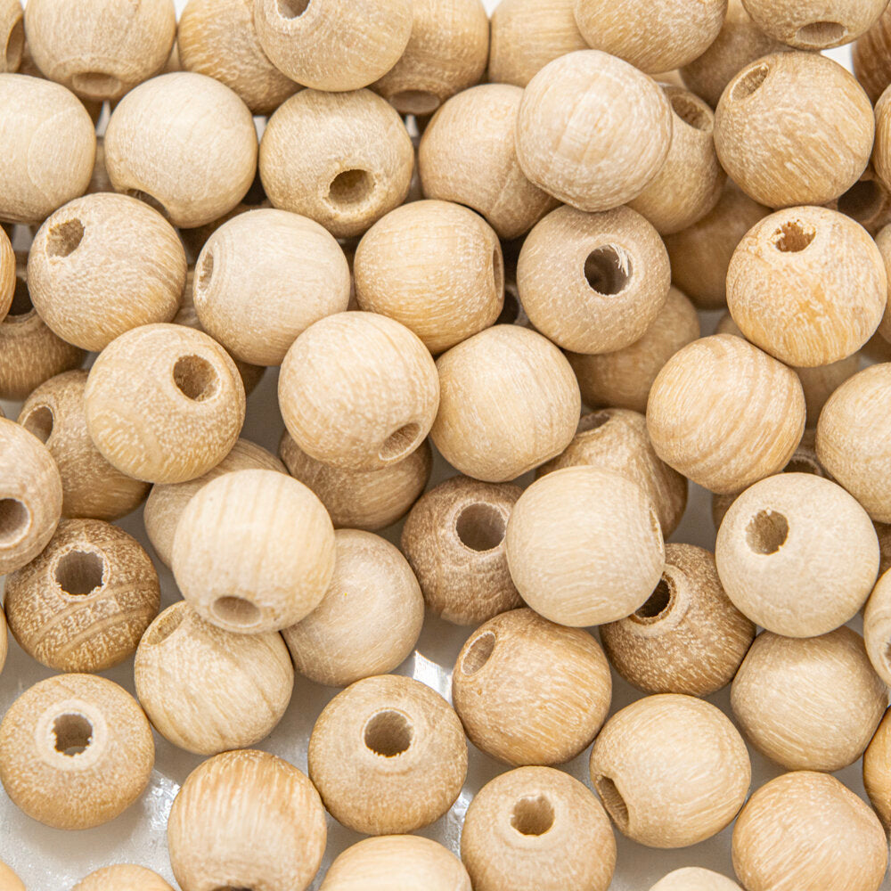 Beads Wood 8mm Round Natural Pack of 100