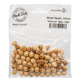 Beads Wood 10mm Round Natural Pack of 100