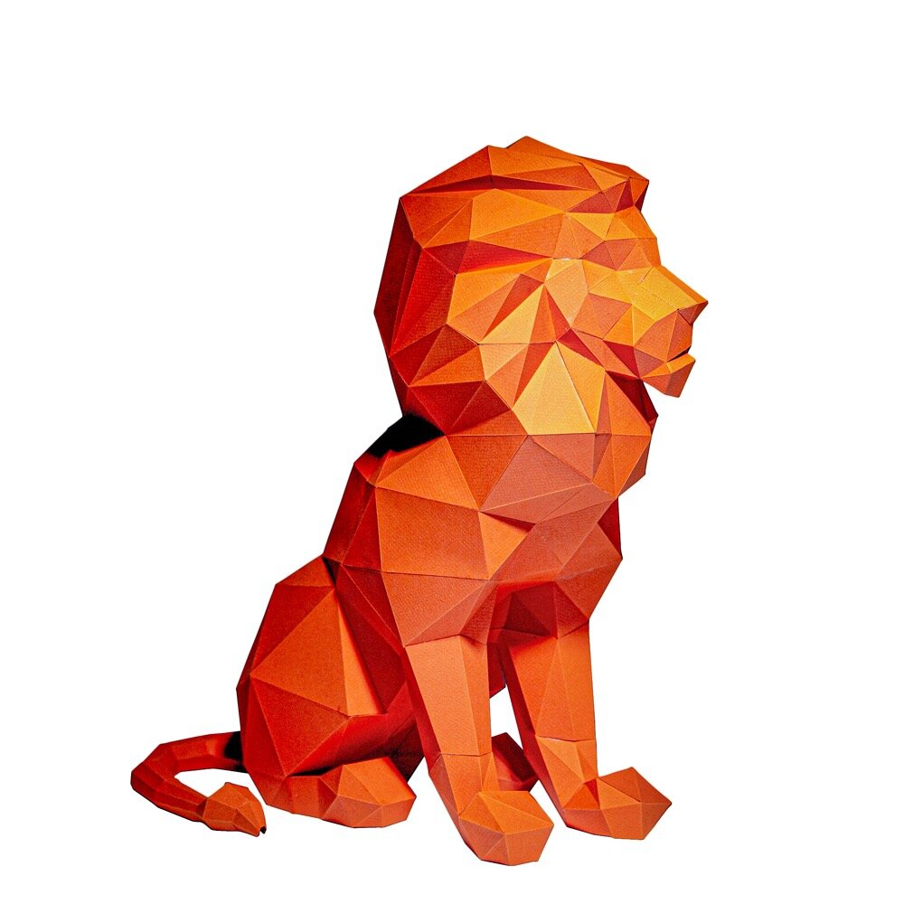 Papercraft World Sitting Lion