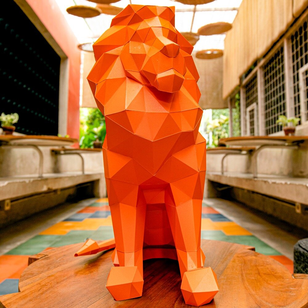 Papercraft World Sitting Lion