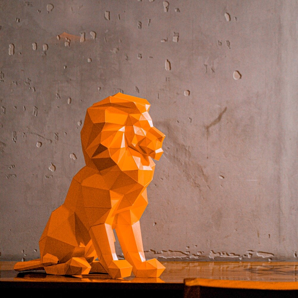 Papercraft World Sitting Lion