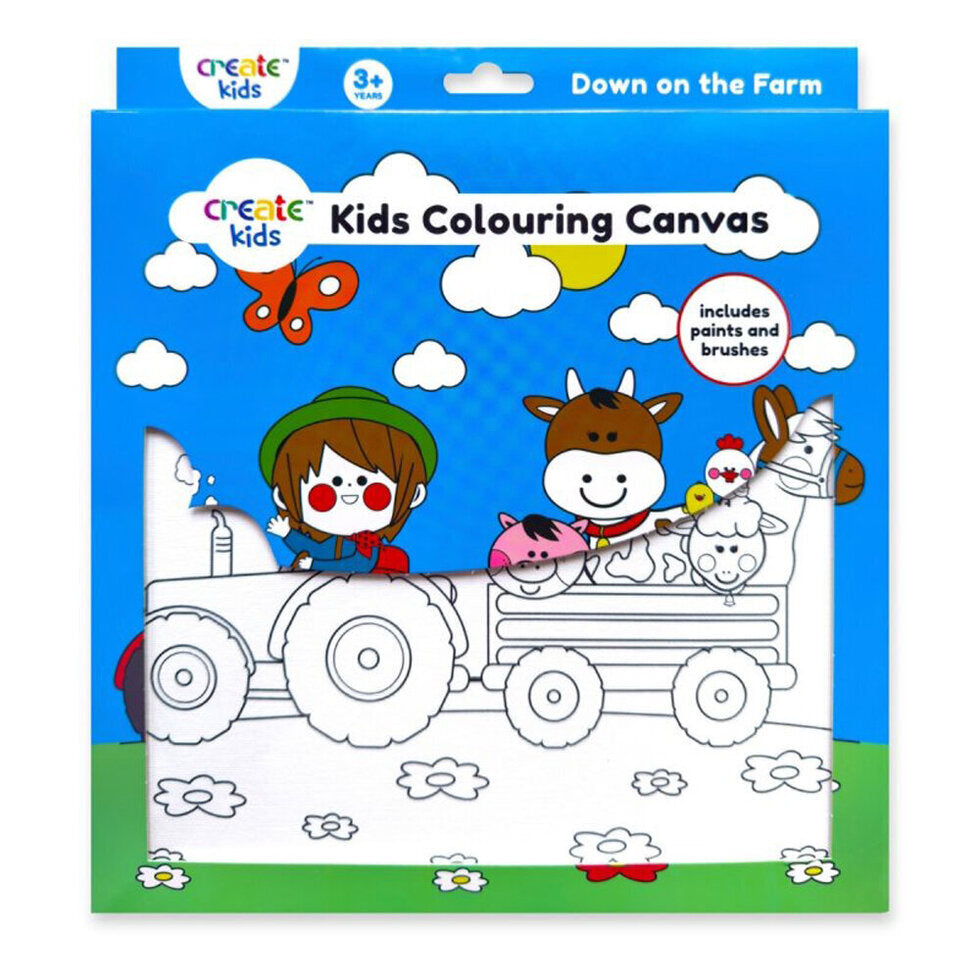 Kids Colouring Canvas DOWN ON THE FARM