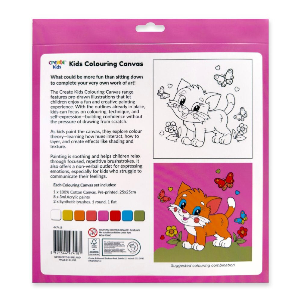 Kids Colouring Canvas CUTE KITTEN