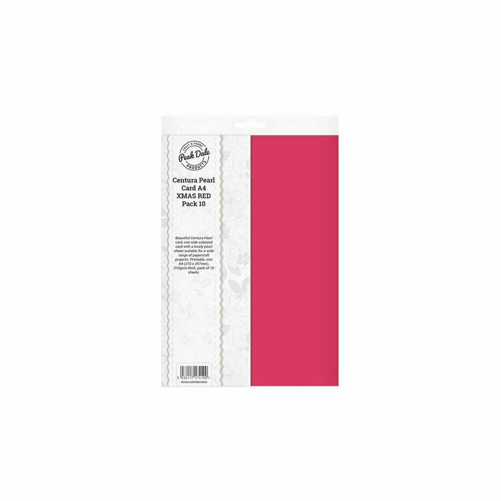 Cardstock A4 Pearl Xmas Red Pack of 10 (310gsm)