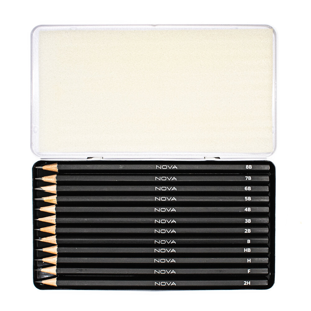 Nova 12 Piece Artists Sketching Pencils Set