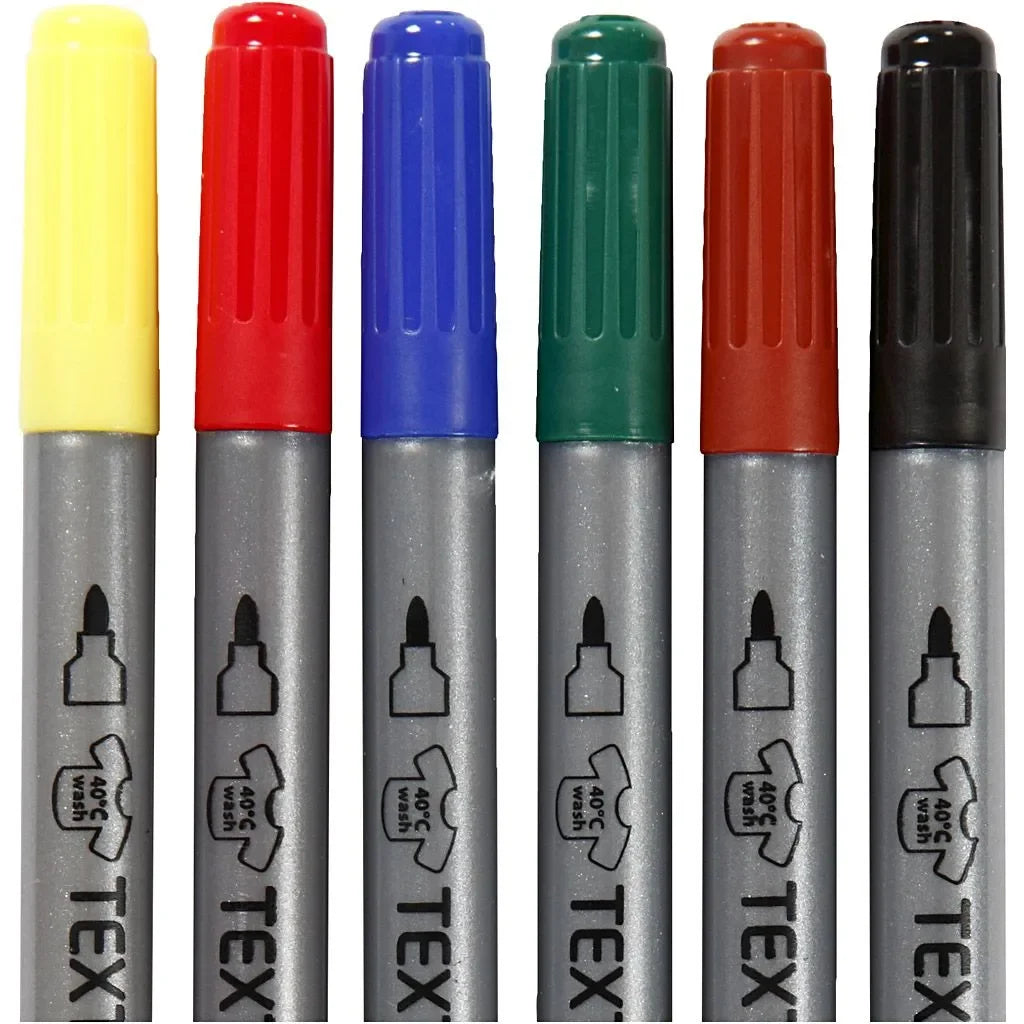 Fabric Markers Set of 6 Assted Double Ended