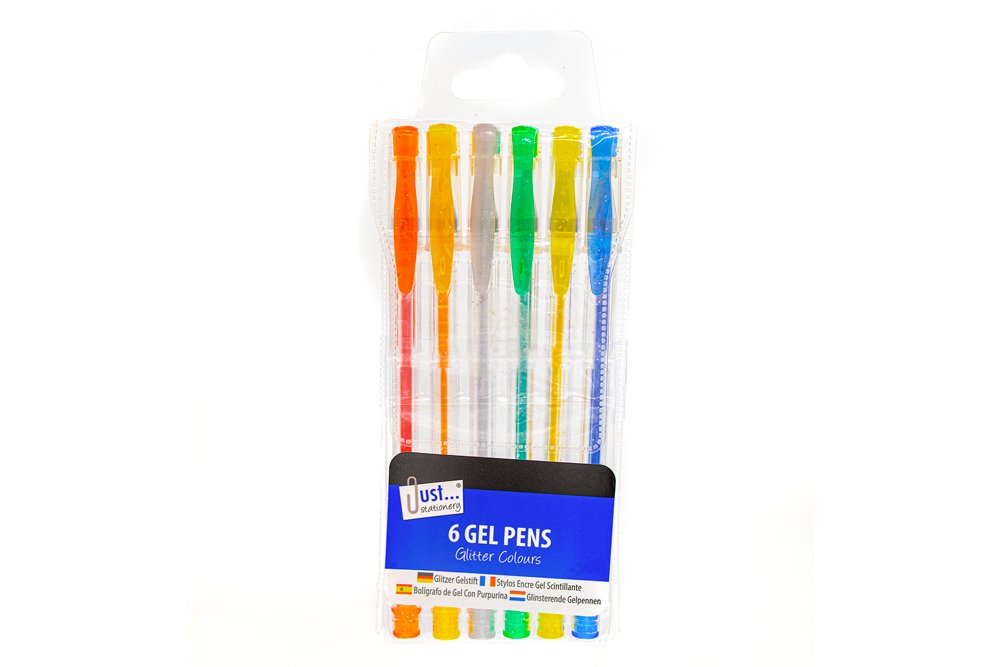 Glitter Gel Pen Assorted Colours Set of 6