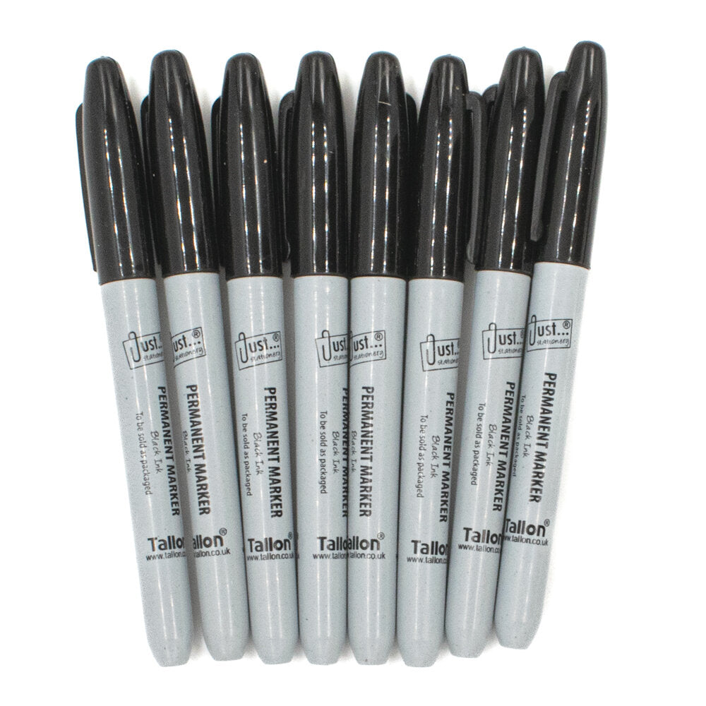 Permanent Markers BLACK Pack of 8