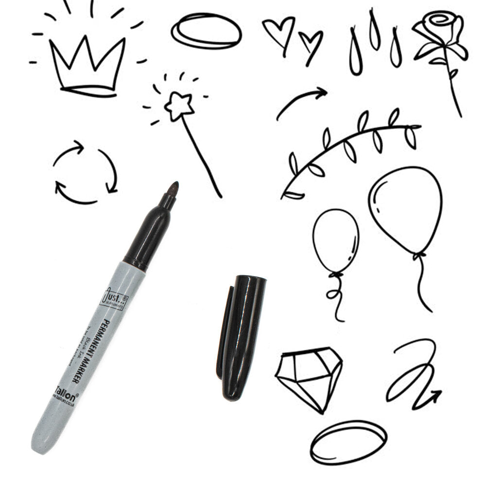 Permanent Markers BLACK Pack of 8