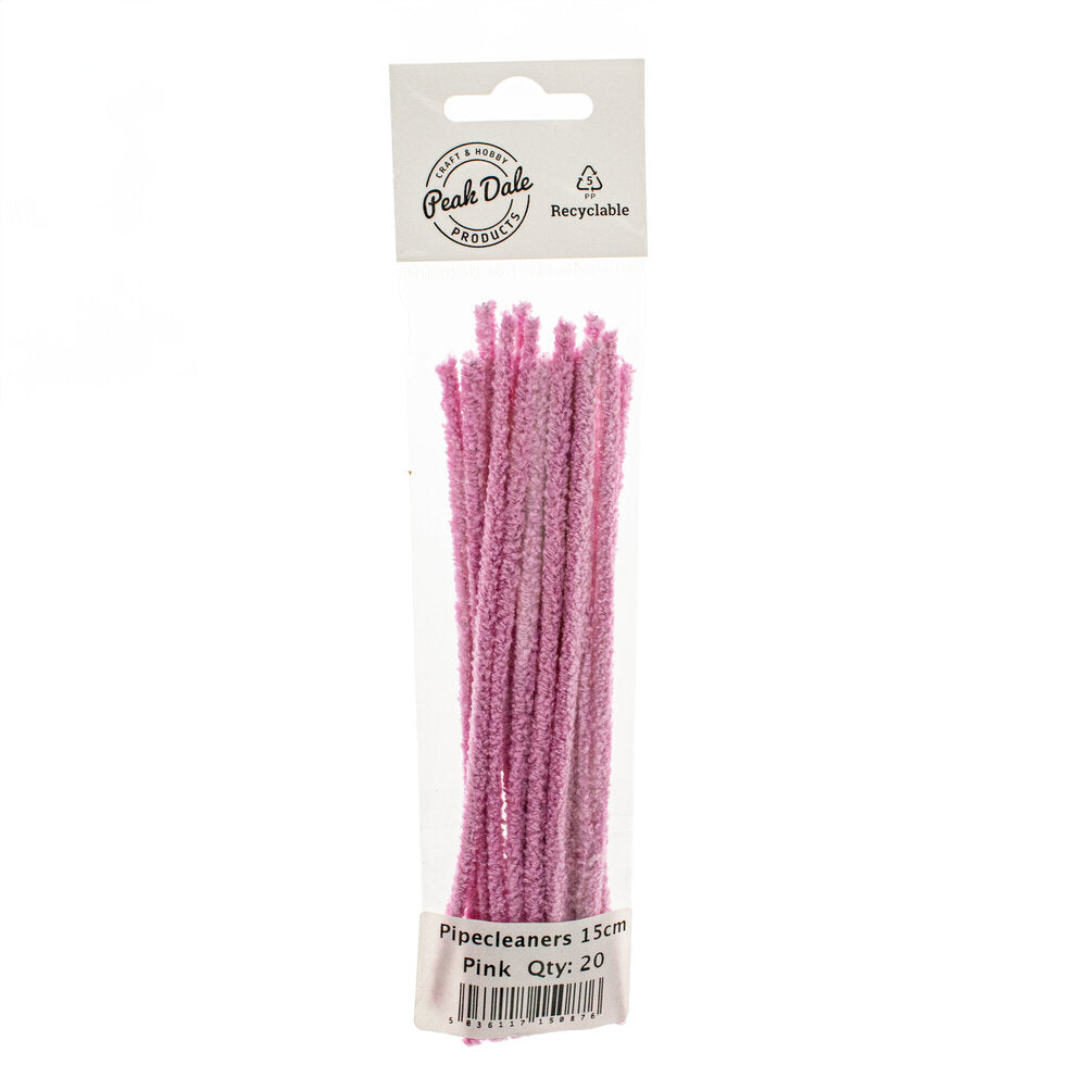 Pipecleaners 15cm Pink Pack of 20